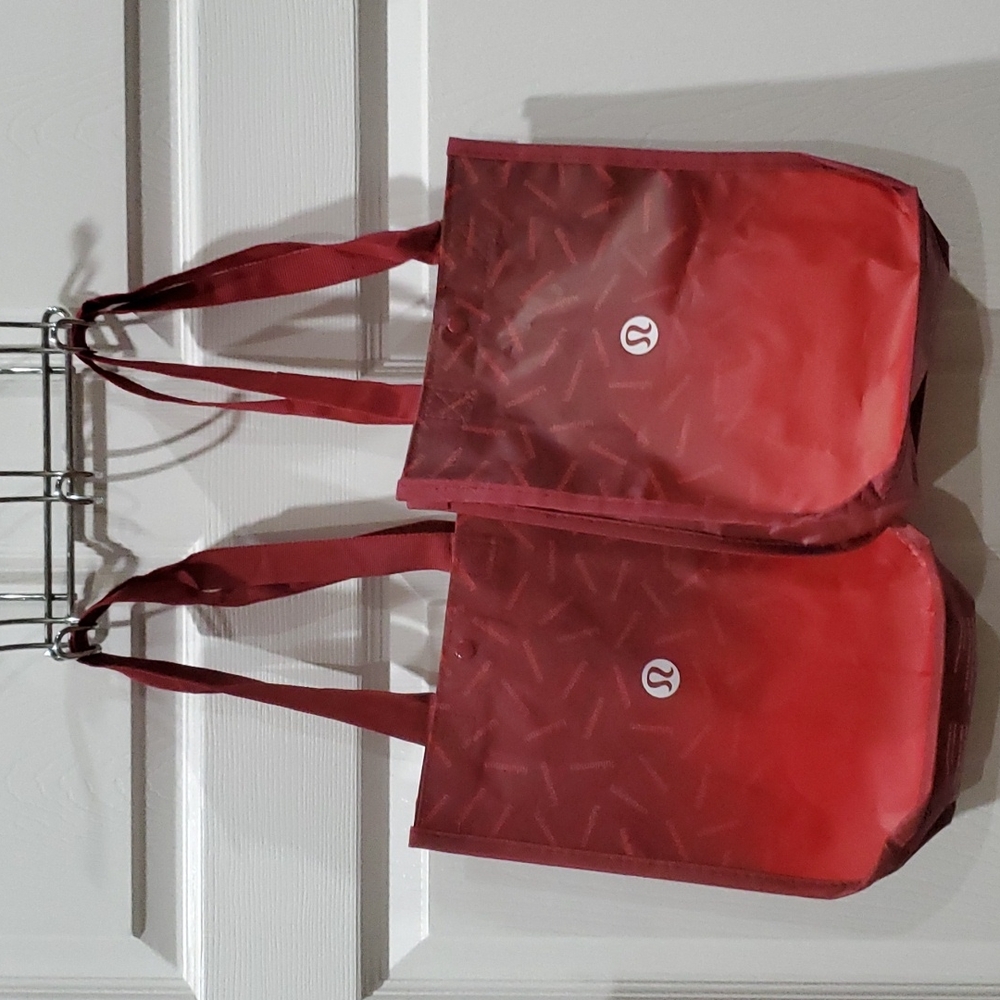 Lululemon Red Recycled Tote Bags Bundle Of 2 Gem